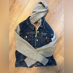 NEVER WORN, NEW Jean jacket with cotton, comfy sleeves.